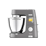 Kenwood Titanium Chef Patissier XL Standmixer zum Backen, leistungsstarker Küchenmixer, mit K-Schlägel, Knethaken, Schneebesen und 2 Schüsseln 5L und 7L, KWL90.004SI, 1400W, Silber
