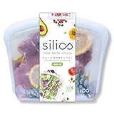 Silics® Wiederverwendbare Gefrierbeutel (800ml) Sky Blue - Silikonbeutel für Lebensmittel, Spülmaschinenfest, Sous Vide und Mikrowellengeeignet