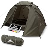 WANDERFALKE® Zelt 2-3 Personen wasserdicht, Ultraleicht & kleines Packmaß - Outdoor Zelte für Camping, Trekking, Bikepacking, Angeln, Festival UVM. - Perfekt für warme & kalte Tage