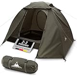 WANDERFALKE® Zelt 2-3 Personen wasserdicht, Ultraleicht & kleines Packmaß - Outdoor Zelte für Camping, Trekking, Bikepacking, Angeln, Festival uvm. - Perfekt für warme & kalte Tage