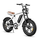 ENGWE M20 E-Bike Herren Elektrofahrrad mit 20'×4.0' Zoll Fat Tire 48V 13AH Lange Reichweite 50KM bis 100KM, 7-Gang-All-Terrain Ebike (Weiß)