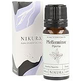 Nikura Pfefferminzöl Piperita - 10ml | Ätherisches Öl | 100% reines natürliches | Minzöl für diffuser| Perfekt für Aromatherapie, Duftlampe, Ölbrenner | Kopfschmerzen | Mäusevertreiber