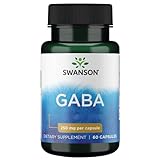 Swanson GABA (Gamma-Aminobuttersäure), 250mg, hochdosiert, 60 Kapseln, Laborgeprüft, Sojafrei, Glutenfrei, Ohne Gentechnik