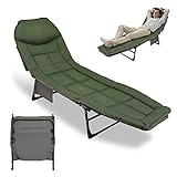 Gimisgu Karpfenliege 200 x 64 x 32 cm, Angelliege Bed Chair mit Aufbewahrungstasche, Faltbar, Maximale Belastung 150 kg, Gepolstertes Campingbett