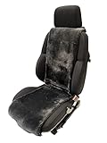 Leibersperger Felle Hochwertiges Lammfell Autositzauflage 36 cm x 135 cm – Fellhöhe 18mm - Pflegeleicht und strapazierfähig - Universelle Passform (Schiefer)