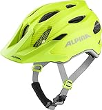 Alpina Carapax JR. Flash - Beleuchteter, Leichter und Sicherer LED Fahrradhelm Mit Fliegennetz Für Kinder, be Visible matt, 51-56 cm