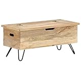 ShCuShan Truhe 90x40x45 cm Truhen Sitztruhe Wooden Box Stauraum Boxen Truhe Mit Stauraum Mango Massivholz