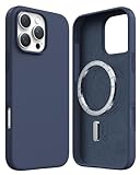 TORRAS Magnetisch Silikon Hülle für iPhone 16 Pro [Top LSR Flüssigsilikon] Militärschutz Stoßfeste Handyhülle Seidenweiches Griffgefühl Langlebig Schutzhülle für iPhone 16 Pro Case Tiefseeblau