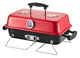 GIFANNY Tragbarer Barbecue-Grill Tragbarer Holzkohlegrill, Tischgrill-Smoker for den Außenbereich, Kleiner BBQ-Grill for Kochen im Freien, Hinterhof, Camping, Picknicks am Strand(Rectangle Red)