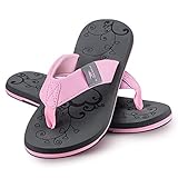 Ultrapower Flip-On Damen Zehentrenner | Flip Flops | Badelatschen | Strandschuhe | Duschlatschen | Zehenstegpantolette | Bad | Sauna Schuhe | Sandalen | ZT2 | Grau/Rose | Gr.40