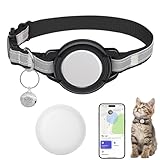 JIARUI Cat Tracker-Echtzeit-GPS-Tracker für Katzen - Keine monatliche Gebühr - Funktioniert mit Apple Find My (nur iOS) - Elastisches Katzenhalsband - GPS-Tracking-Gerät Katzenhalsband (1 Pack)