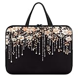 Treer Laptoptasche 10-17 Zoll, Romantisch Nordisch Handtasche Damen Herren, Laptop Tasche mit Reißverschluss, Wasserdichte Tragetasche Laptop Rucksack,Notebook Tasche für Business (Schwarz,13 Zoll)