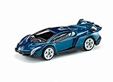 siku 1485, Lamborghini Veneno, Metall/Kunststoff, Spielzeugauto für Kinder, Dunkelblau, Bereifung aus Gummi, Silber
