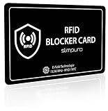 slimpuro RFID Blocker Karte DEKRA Geprüft - NFC Schutzkarte - Schutz vor Datendiebstahl - dünne Karte mit 0,8mm geeignet für Jede Geldbörse