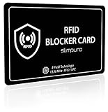 slimpuro RFID Blocker Karte DEKRA Geprüft - NFC Schutzkarte - Schutz vor Datendiebstahl - dünne Karte mit 0,8mm geeignet für Jede Geldbörse