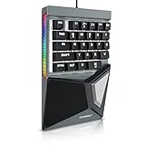 Titanwolf Einhand-Gaming-Tastatur, Gaming-Keypad Ziffernblock, mechanische Einhand-Tastatur kabelgebunden mit 28 Tasten und ergonomischer Handballenauflage für PC, Laptop, Notebook, Schwarz
