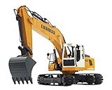 JAMARA 405060 Bagger Liebherr R936 1: 20 2,4GHz - realistische Funktionen (Entladen/Aufladen), jedes Gelenk einzeln steuerbar, 660° Turmdrehung, Metallschaufel, Motorsound, Hupe, Rückfahrwarnsound