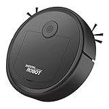 perfk -Roboter-Staubsauger, geräuscharm, 90 Minuten Laufzeit, 1200 mAh Roboter-Staubsauger für Tierhaare, Harte Böden und niederflorige Teppiche, Schwarz