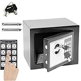 Tresor Klein 4.6L Digital Elektronischer Safe mit PIN und Schlüssel für Schmuck Cash Home Digital Safe, Doppelbolzenverriegelung, Wandtresor, Grauer