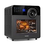 Klarstein AeroVital Cube Chef Heißluftfritteuse - 1700 W Heissluftfriteuse, Airfryer mit Touchscreen, 16 Programme, 50-220 °C, 14 L, ca. 10h Zeitvorwahl, Edelstahl, Schwarz