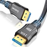 Cratree DisplayPort Kabel 2.1 2M - 16K DP Kabel 2.1 [VESA-Zertifiziert] 16K@60Hz, 8K@120Hz, 4K@240Hz/165Hz/144Hz, 80Gbps – Kompatibel FreeSync/G-Sync/Gaming Monitor, HDTV, PC…