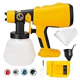 TALOEYH - Kabelloser Farbsprüher Kompatibel mit Dewalt 18V/20V Akku, Bürstenlose HVLP Handheld Elektrische Farbspritzpistole mit 4 Düsen, 3 Sprühmethoden für Fechten Terrassenwand (Keine Batterie)