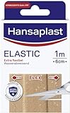 Hansaplast Elastic Pflaster (1 m x 6 cm), zuschneidbare Wundpflaster für Gelenke und viel bewegte Körperstellen, flexibles Verbandsmaterial mit extra starker Klebkraft