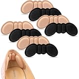 Fersenpolster Schuheinlagen -[4 Paar]Selbstklebend Fersenschutz Fersenkissen für zu große Schuhe & Stiefel Schuhfüller Heel,Gegen Reibung Heel Pads für Männer Frauen.(2 Schwarz/2 Beige)