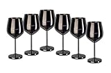 ECHTWERK bruchsichere Weinkelche aus Edelstahl, Weinglas-Set, Rotweinglas, Weinprobe-Gläser, Campinggläser, Cocktailgläser, robust, unzerbrechlich, Black Edition, 6tlg, 21x 7,3cm, 0,5L