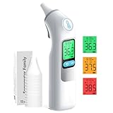 Ohrthermometer, Ohr Fieberthermometer für Baby Erwachsene, digitales infrarot-Thermometer mit 24 Einweg-Schutzkappen
