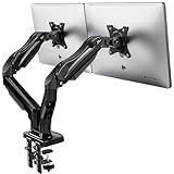 HUANUO Monitor Halterung 2 Monitore für 13 bis 32 Zoll Bildschirme, Bildschirmhalterung 2 Monitore, Monitorhalterung 2 Monitore - 360° Drehbar, 2 Montageoptionen, VESA 75 & 100