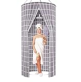 PFOIBOU Duschvorhang Rund, Duschvorhang Rund Hängend 100x200 cm, Duschvorhänge Outdoor für Outdoor Camping,Strand, Dusche, Toilette, Privatsphäre (Gray, 100 x 200 cm)