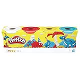 Hasbro Play-Doh-Set 4er Pack Grundfarben Knetmasse, Modelliermasse für fantasievolles und kreatives Spielen, Kunstzubehör für Kinder ab 2 Jahren, in den Farben blau, gelb, rot und weiß