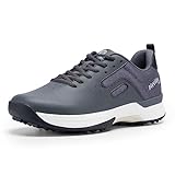 FitVille Extra Weit Herren Golfschuhe Breit SpeedEx Golf Trainingsschuhe V2 Wasserdicht Golf Sneaker Dunkelgrau 46 EU Weit