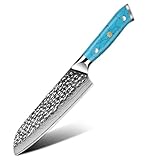 67-lagiges Damastmesser-Set VG10 Professionelle Küchenwerkzeuge Kochkoch Exquisiter künstlicher blau-türkisfarbener Griff(N/Black)