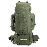 Tripole Rucksack Colonel 95 Liter mit abnehmbarem Rucksack - Wandern, Trekking, Reisen, Camping, Wasserdicht, mit atmungsaktivem Rückenpaneel, Militärgrün