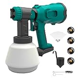 Kabellose Farbspritzpistole kompatibel Für Bosch 18V PBA Akku,3 Sprühmodi & 4 Kupferdüsen – 1000 ml Hand-Farbsprüher für Gartenzaun, Schuppen, Terrasse & Möbel