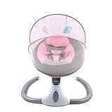 Babywippe Elektrisch,Baby Schaukel mit 12 Musik,USB Bluetooth Elektrisch Musik Babyschaukel Babywippe Mit Fernbedienung Timing für Babys unter 12 kg (Pink)