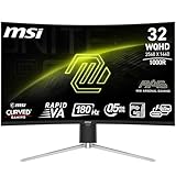 MSI MAG 325CQRF QD E2 32 Zoll WQHD Curved Gaming Monitor - Schnelles VA Panel 1000R 2560x1440, 180Hz - 05ms (GtG, Min), Adaptive Synchronisation - DP 14a, HDMI 20b CEC