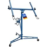 LOPREX® Plattenheber Trockenbau [EINFÜHRUNGSPREIS] - Plattenlift bis 350cm und 68kg - 1- Mann Plattenlift für Rigipsplatten - für Decken und Wände (Blau)