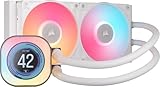 CORSAIR iCUE LINK Titan 240 RX LCD CPU-Flüssigkeitskühler – 240mm AIO – FlowDrive-Kühl-Engine – Intel LGA 1851/1700, AMD AM5/AM4 – 2X RX120 RGB-Lüfter – iCUE LINK-System-Hub Inbegriffen – Weiß