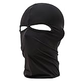 Fenti Gesichtsschutzmaske / Facekini aus Lycra mit 2 Ausschnitten, Einheitsgröße, für Extremsport / Ski / Surf / Fahrrad / Motorrad / Airsoft / Paintball L schwarz