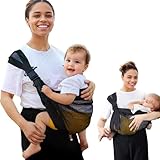 Kleinkindtrage mit verstellbarem Tragetuch (135–161 cm) Babytragetuch aus Baumwolle für Neugeborene bis 36 Monate, 20 kg, ergonomischer Rucksack mit breiten Schultergurten und Kletterschnallen