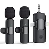 NICHOM 3 in 1 Wireless Mikrofon für iPhone, iPad, Android, Kamera, Mini Mikrofone USB C, 12Hs Arbeitszeit, Lavalier Mic für Vlog, Podcast, TikTok, YouTube