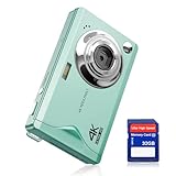 Digitalkamera CCN, 48MP 1080P FHD Fotokamera mit 3,0 Zoll Bildschirm, 16X Digitalzoom Tragbar Kompaktkamera mit 32GB TF-Karte, USB-Kabel, für Teenager Erwachsene Anfänger, Grün