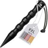 AMATHINGS Survival Kubotan 18 cm XXL in Schwarz Selbstverteidigung Tactical Pen, Schlüsselanhänger Selbstverteidigung Waffen legal, Verteidigungswaffe, Notfallhammer