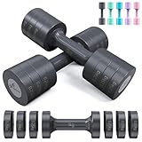 Sportneer Verstellbare Hanteln Set: Hanteln Frauen Set je 1-2,5 kg Gewichte, 4-in-1 Adjustable Dumbbell Set, Kurzhanteln 2er Set für Fitness, Home Gym, Krafttraining, Geschenk (Schwarz Grau)