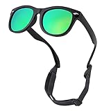 COASION Baby Sonnenbrille Polarisierte mit Weich Silikon Rahmen Riemen Verstellbar UV400 Schutz Mädchen Jungen für 0-24 Monate