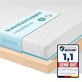 Ella Topper 140x200cm H3 H2 7cm hoch, Matratzentopper 140x200cm Gel-Memory- Schaum, Öko-Tex & CertiPUR zertifizierter Visco Topper, Mattress Topper mit Elastischer und Rutschfester Unterseite