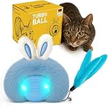 Tierhood TurboBall - Katzenspielzeug Selbstbeschäftigung - Katzenspielzeug elektrisch - Katzen Spielzeug - Intelligenzspielzeug für Katzen - Katzenball elektrisch- Interaktives Spielzeug für Katzen